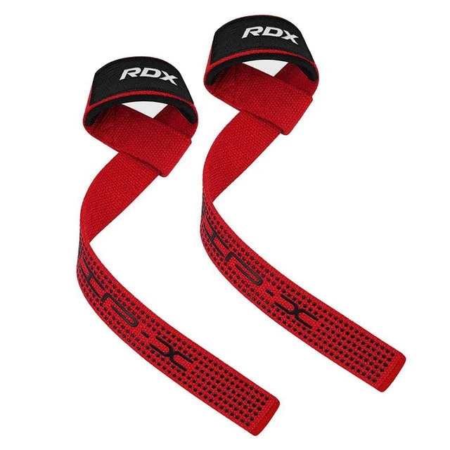 Лямки для тяги RDX S4 Gym Cotton Gel Straps Red Plus — фото 4