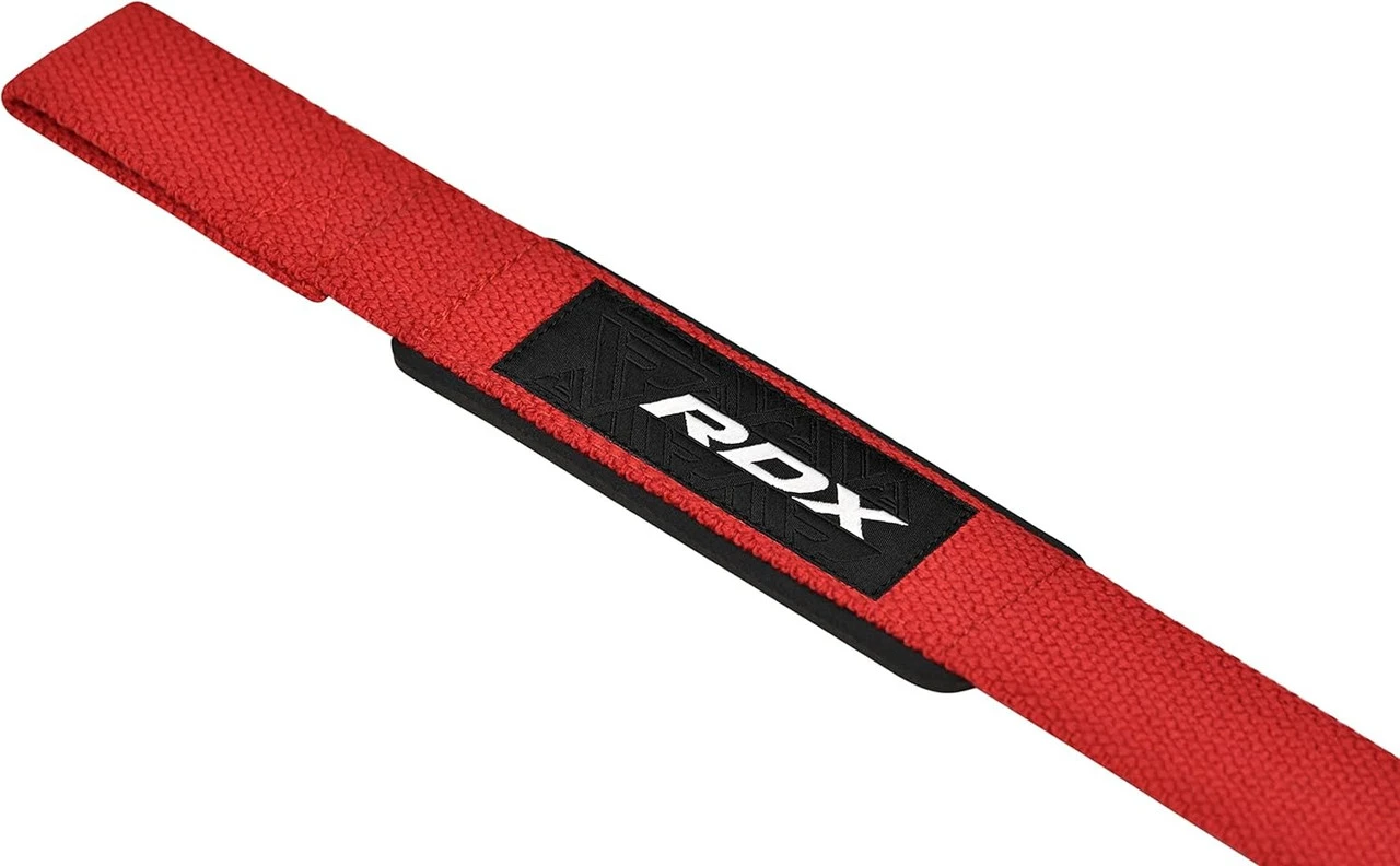 Лямки для тяги RDX S4 Gym Cotton Gel Straps Red Plus — фото 5