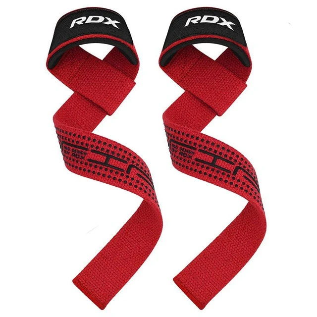 Лямки для тяги RDX S4 Gym Cotton Gel Straps Red Plus — фото 6