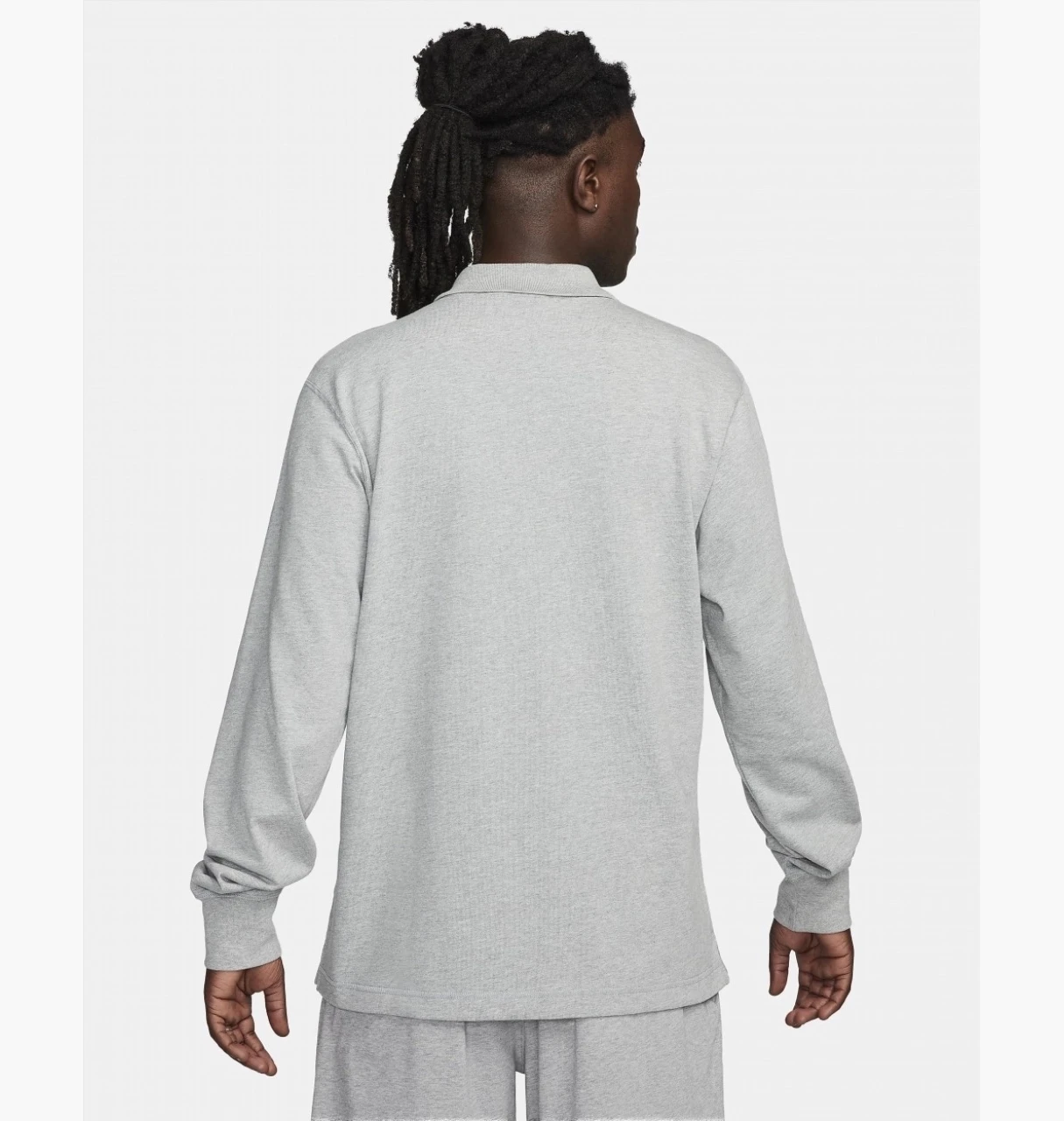 Кофта Nike Club Longsleeve-Polo Grey — фото 5