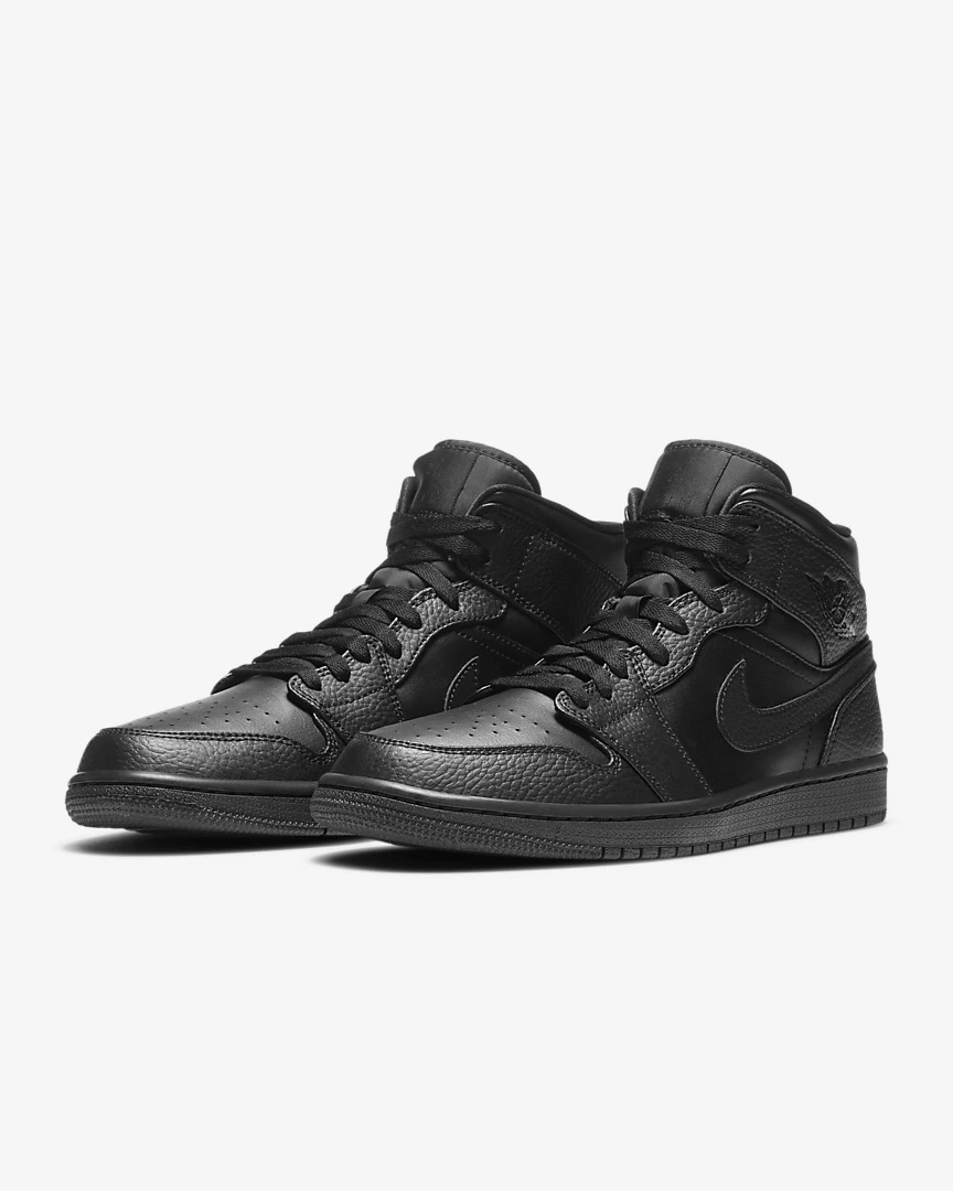 Кросівки чоловічі Jordan 1 Mid Triple Black (554724-091) — фото 3