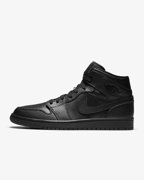 Кросівки чоловічі Jordan 1 Mid Triple Black (554724-091) — фото 4