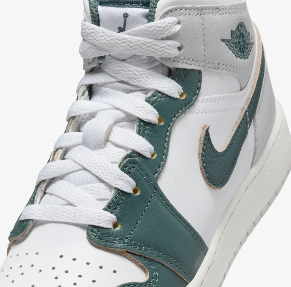 Кросівки дитячі Jordan 1 Mid Se White/Grey (FQ8088-103) — фото 8