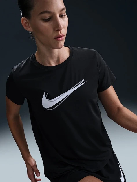 Футболка жіноча Nike One Swoosh Dri-Fit Short-Sleeve Running Top (HJ2204-010) — фото 1
