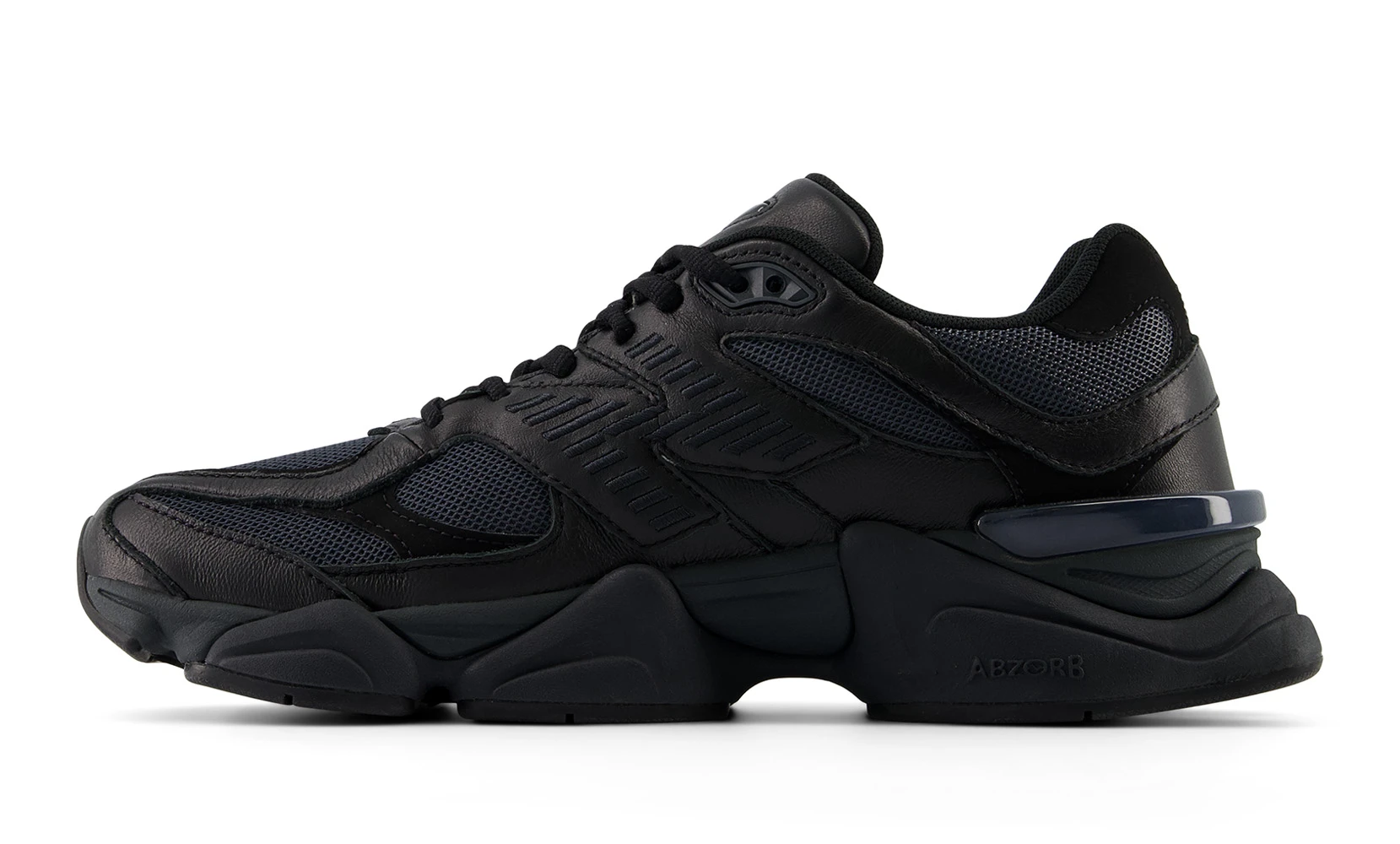 Кросівки чоловічі New Balance 9060 'Triple Black Leather' — фото 3