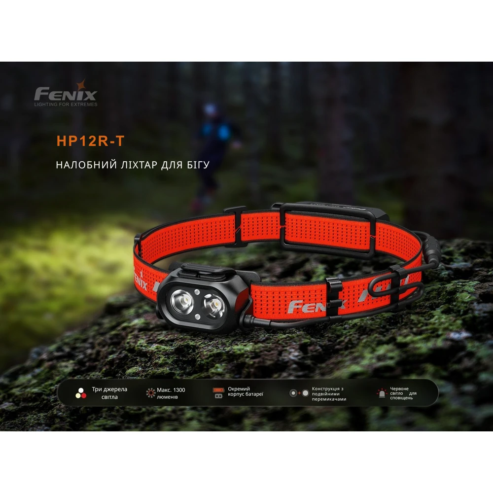 Ліхтар налобний Fenix HP12R-TRd червоний — фото 6