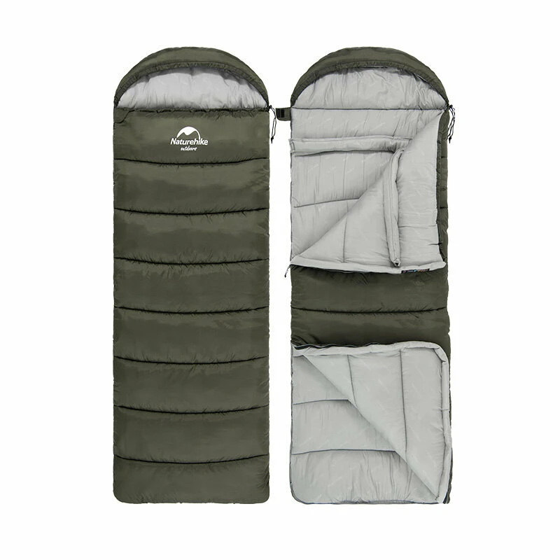Спальник з капюшоном Naturehike U350 NH20MSD07, (1°C), правий, зелений — фото 1