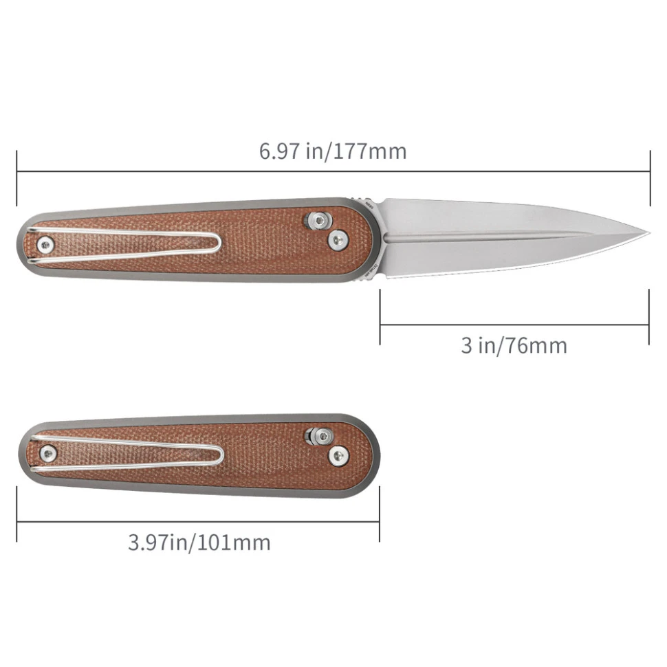 Ніж складаний кишеньковий SRM Twin 251MB-MN (7.6 см) N690 / Micarta коричневий — фото 10