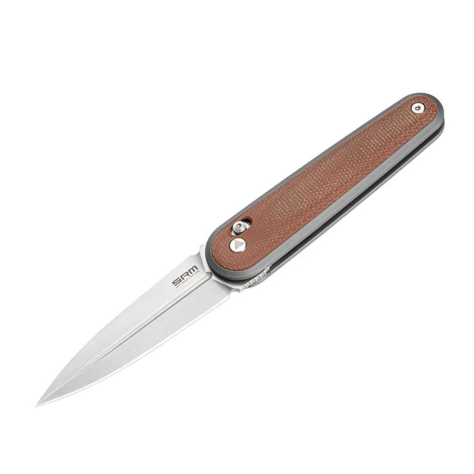 Ніж складаний кишеньковий SRM Twin 251MB-MN (7.6 см) N690 / Micarta коричневий — фото 2