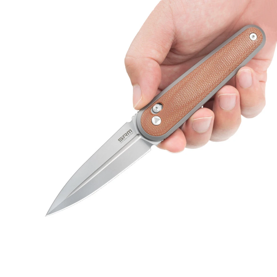 Ніж складаний кишеньковий SRM Twin 251MB-MN (7.6 см) N690 / Micarta коричневий — фото 9