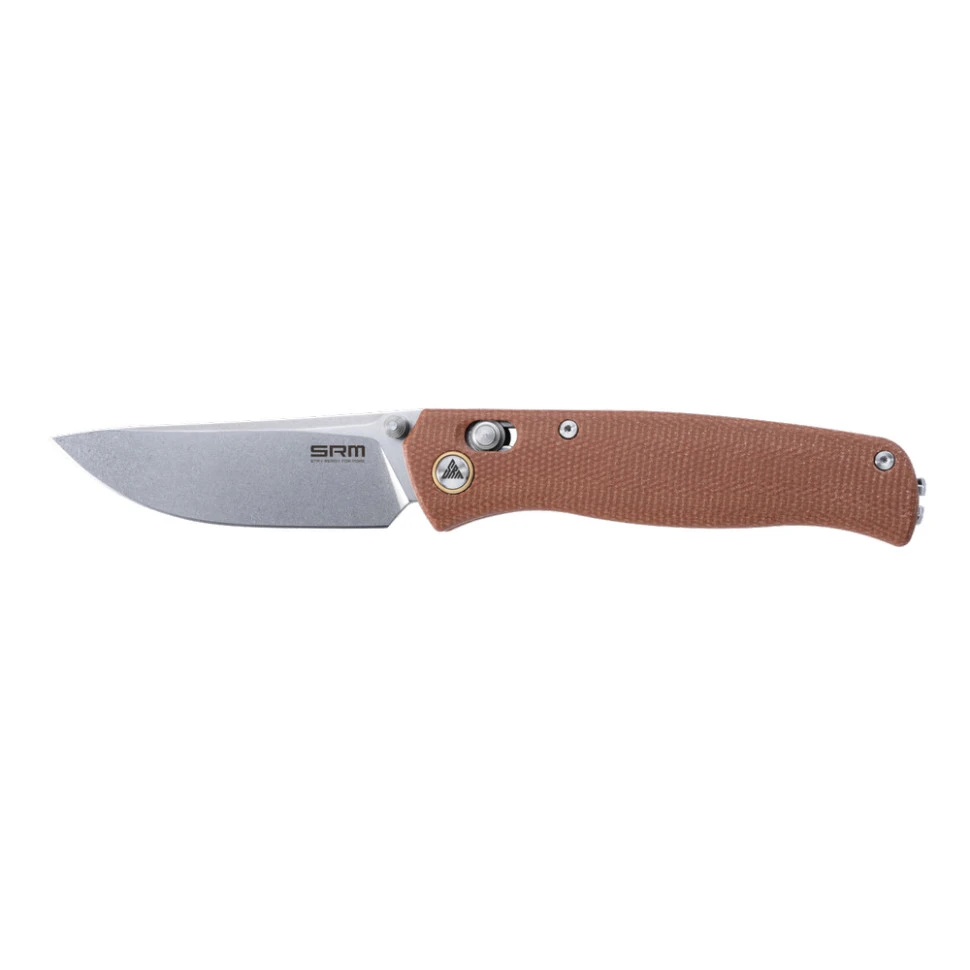 Ніж складаний туристичний SRM Medal 255L-MN (8.2 см) 10Cr / Micarta коричневий — фото 2