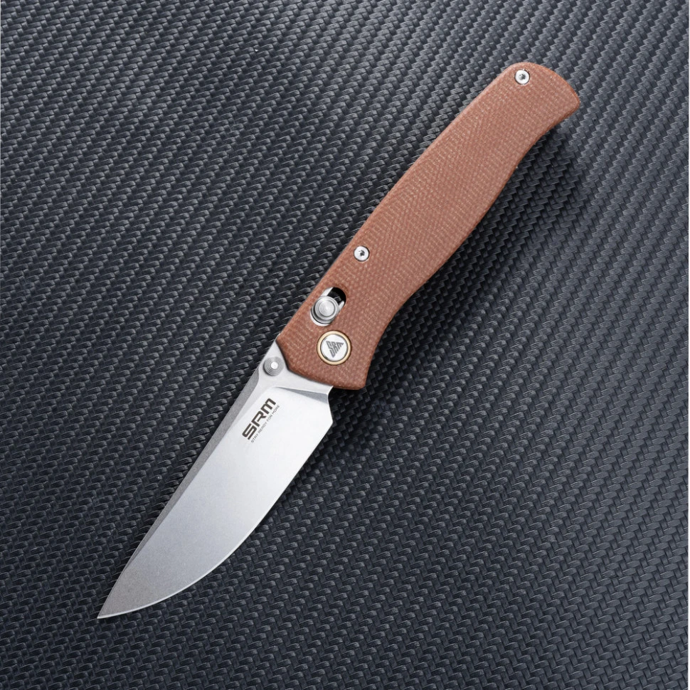 Ніж складаний туристичний SRM Medal 255L-MN (8.2 см) 10Cr / Micarta коричневий — фото 6