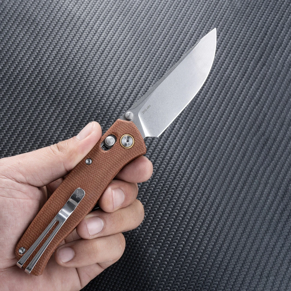 Ніж складаний туристичний SRM Medal 255L-MN (8.2 см) 10Cr / Micarta коричневий — фото 7