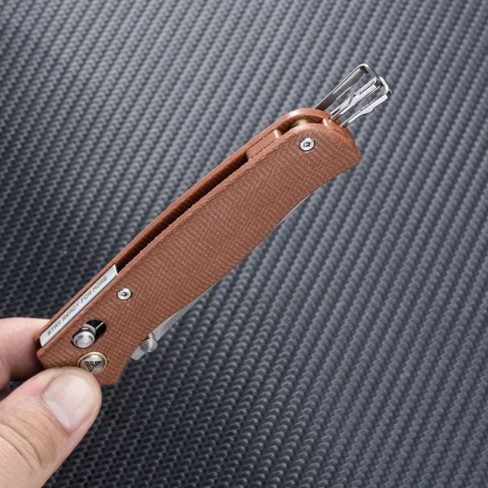 Ніж складаний туристичний SRM Medal 255L-MN (8.2 см) 10Cr / Micarta коричневий — фото 8