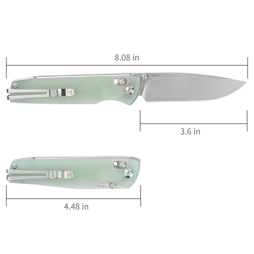 Ніж складаний туристичний SRM Terrier 258L-GC (9.3 см) D2 / G10 біло-зелений — фото 12