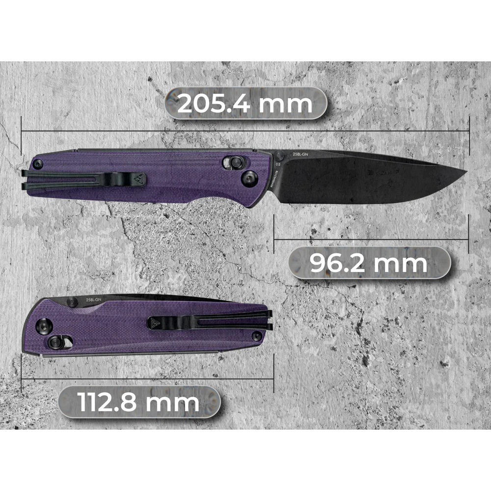 Ніж складаний туристичний SRM Terrier 258L-GN (9.3 см) D2 / G10 фіолетовий — фото 18