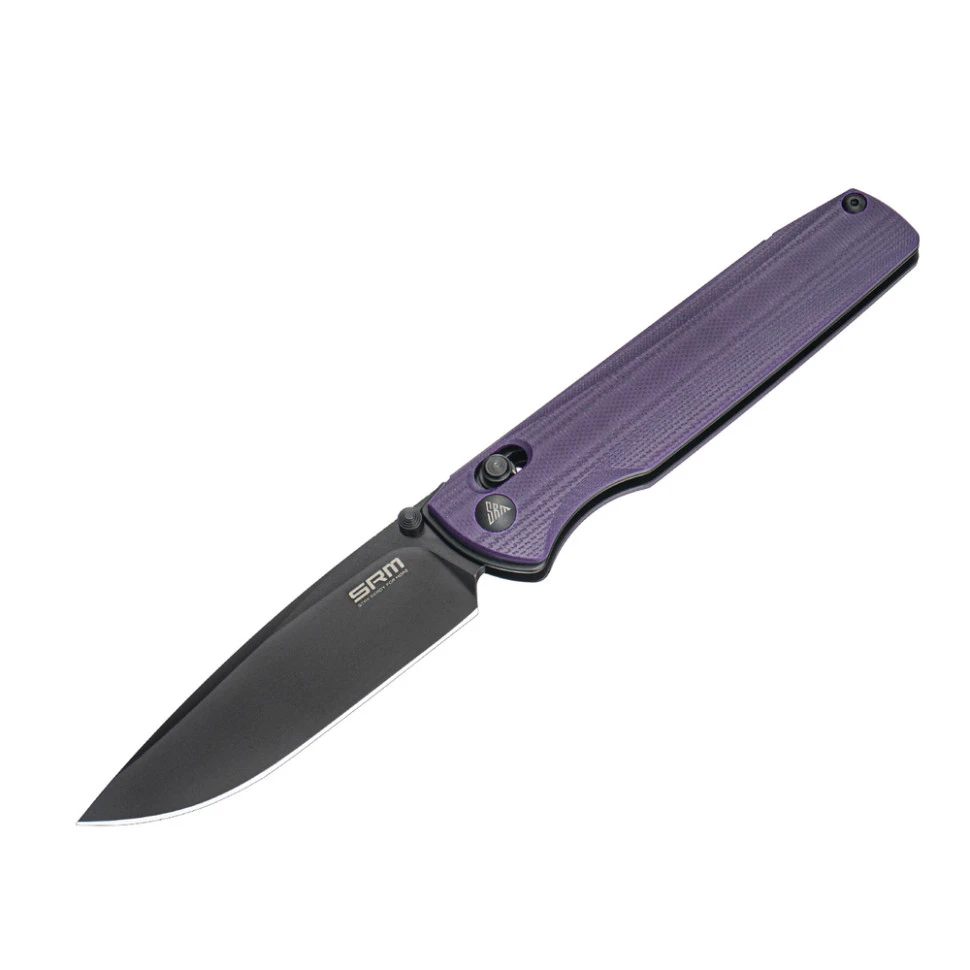 Ніж складаний туристичний SRM Terrier 258L-GN (9.3 см) D2 / G10 фіолетовий — фото 4