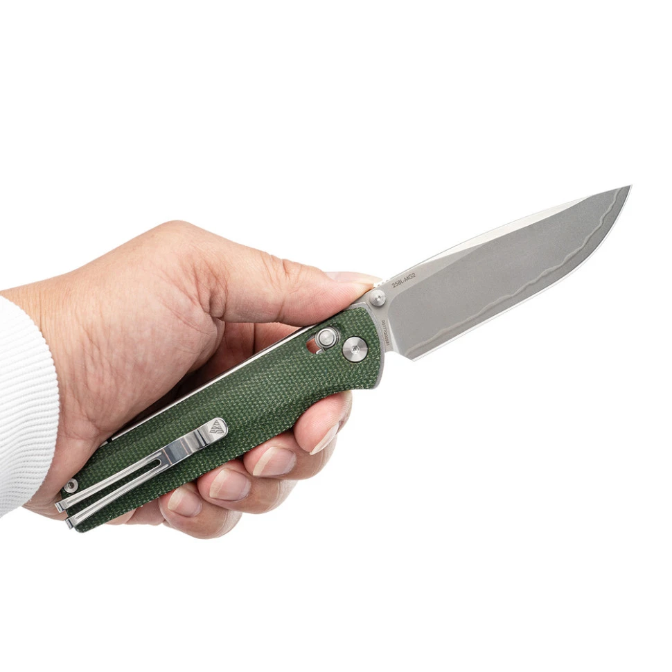 Ніж складаний туристичний SRM Terrier 258L-MG2 (9.3 см) 140Cr / Micarta зелений — фото 12