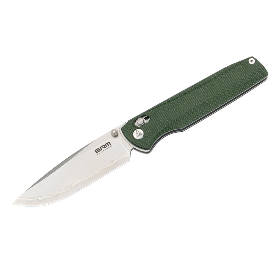 Ніж складаний туристичний SRM Terrier 258L-MG2 (9.3 см) 140Cr / Micarta зелений — фото 2