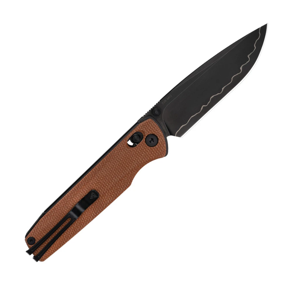 Ніж складаний туристичний SRM Terrier 258L-MN2 (9.3 см) 140Cr / Micarta коричневий — фото 2
