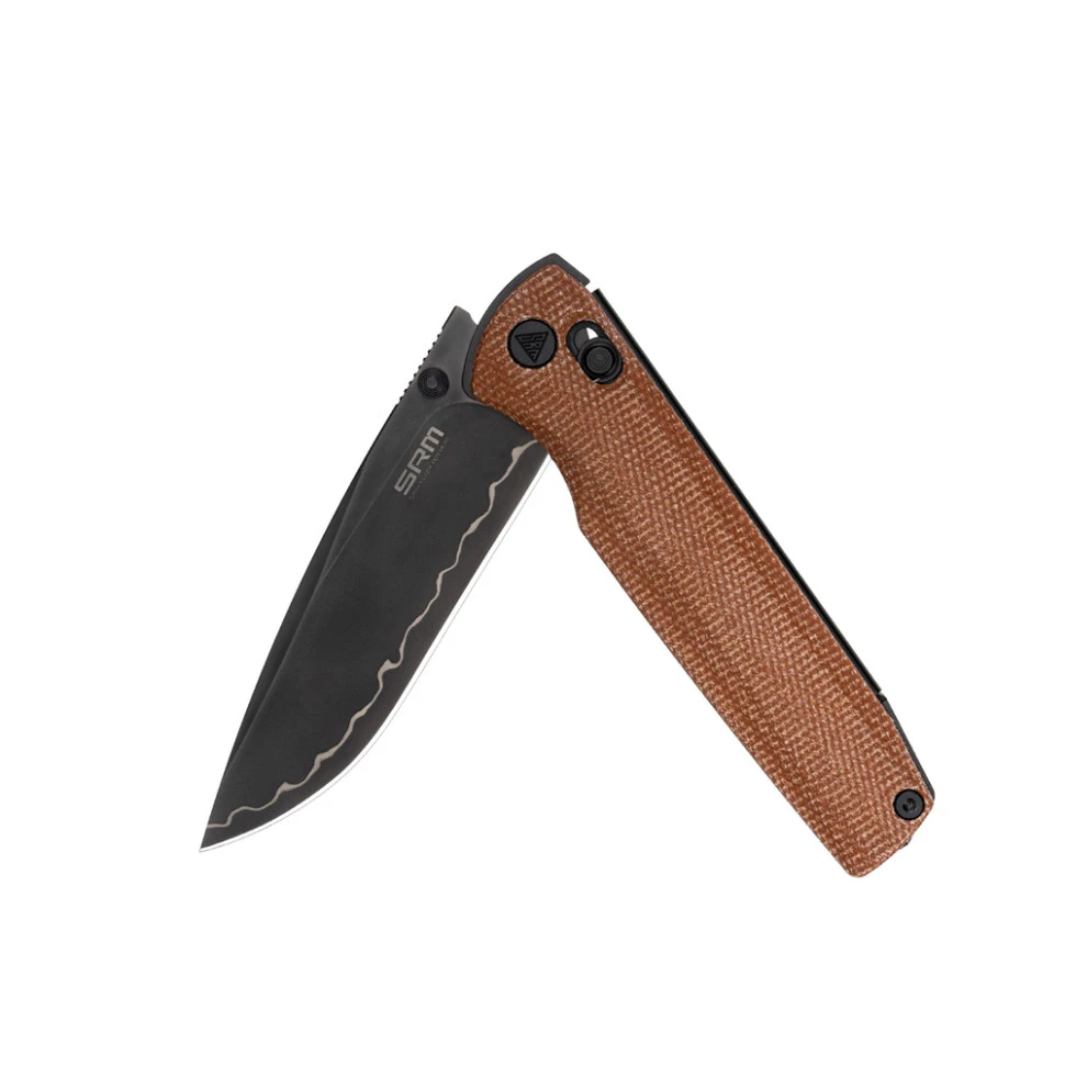 Ніж складаний туристичний SRM Terrier 258L-MN2 (9.3 см) 140Cr / Micarta коричневий — фото 5
