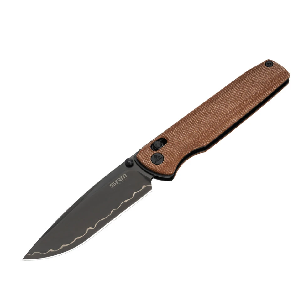 Ніж складаний туристичний SRM Terrier 258L-MN2 (9.3 см) 140Cr / Micarta коричневий — фото 8