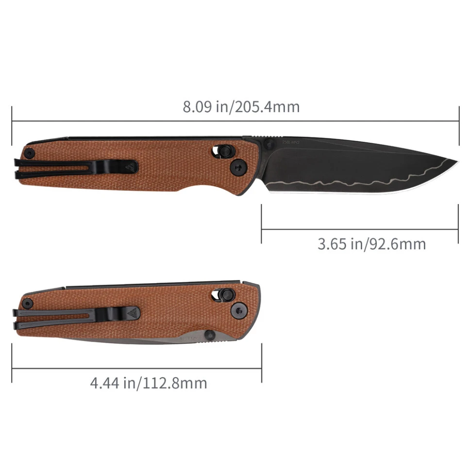 Ніж складаний туристичний SRM Terrier 258L-MN2 (9.3 см) 140Cr / Micarta коричневий — фото 9