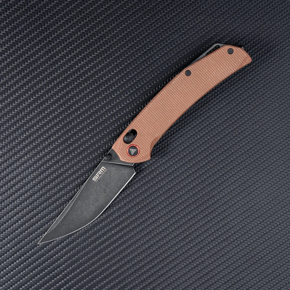Ніж складаний туристичний SRM Asika 411L-MN (8.8 см) 14C28N / Micarta коричневий — фото 5