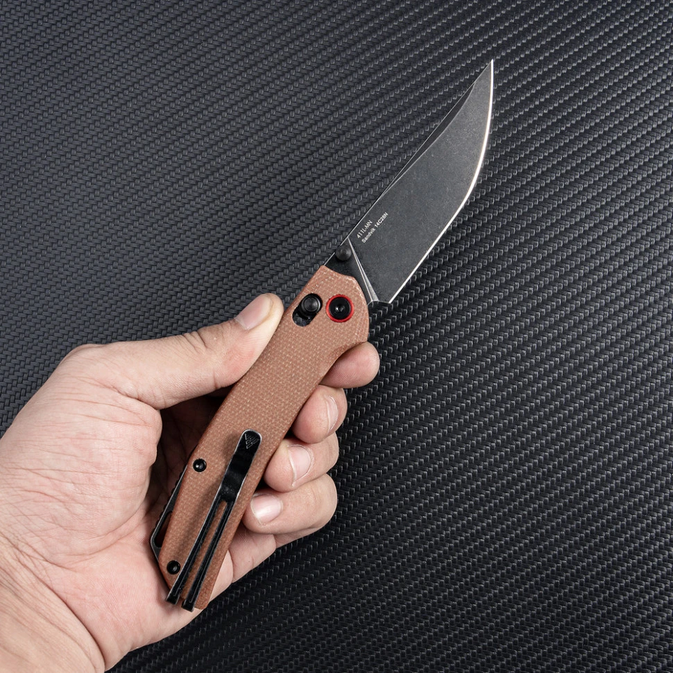 Ніж складаний туристичний SRM Asika 411L-MN (8.8 см) 14C28N / Micarta коричневий — фото 6