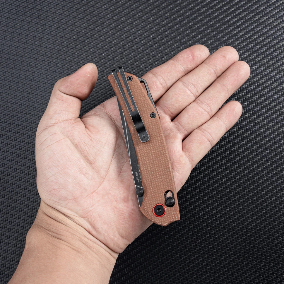 Ніж складаний туристичний SRM Asika 411L-MN (8.8 см) 14C28N / Micarta коричневий — фото 7