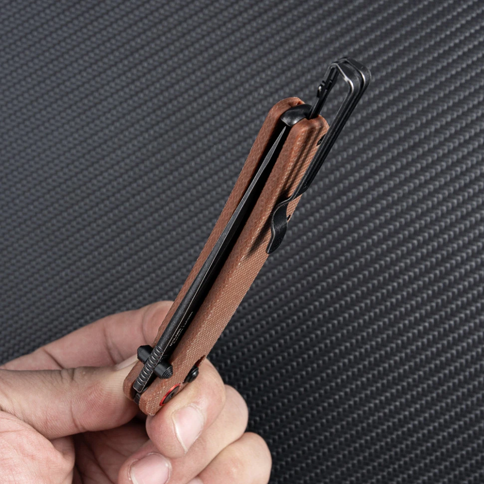 Ніж складаний туристичний SRM Asika 411L-MN (8.8 см) 14C28N / Micarta коричневий — фото 8