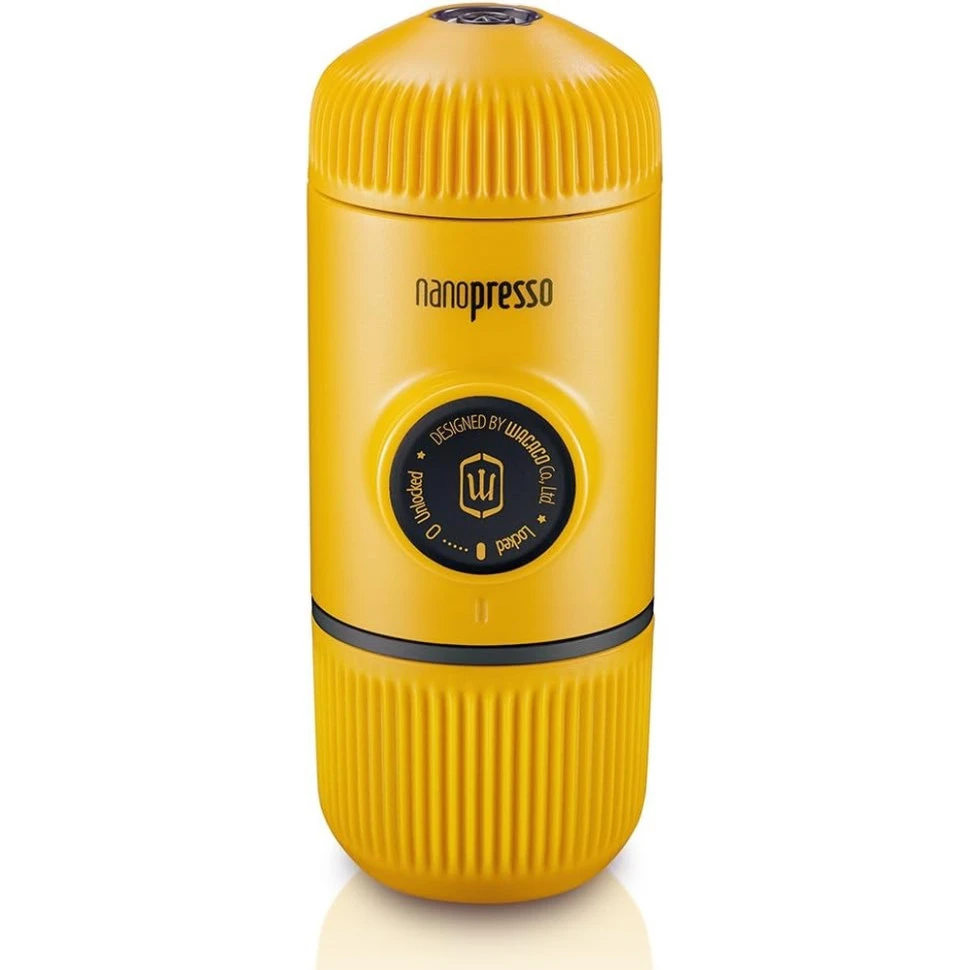 Портативна еспресо-кавоварка Wacaco Nanopresso жовта, механічна, для меленої кави — фото 2
