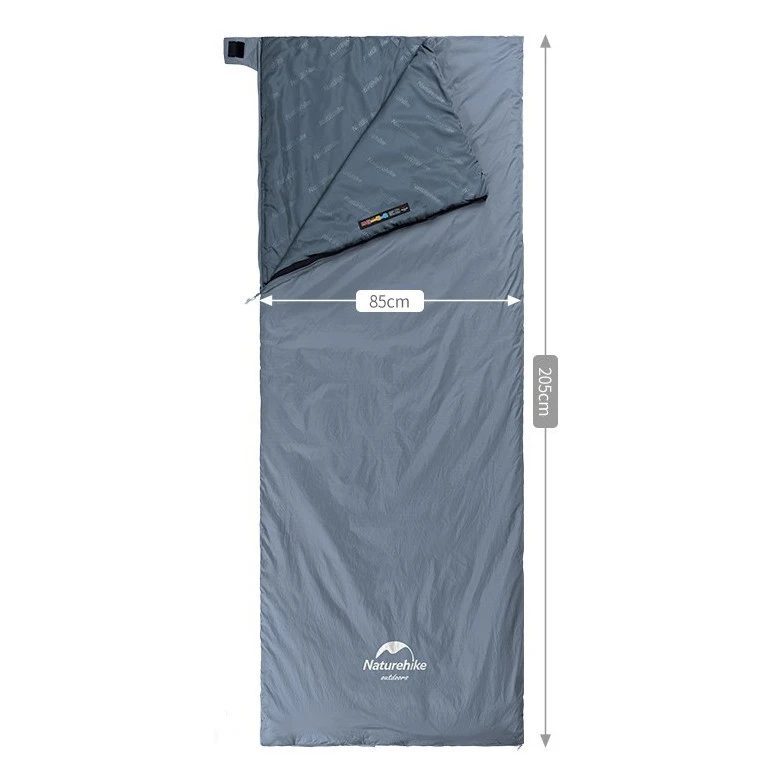 Спальник надлегкий Naturehike Ultralight LW180 NH21MSD09 правий, (15°C), p-p XL, сіро-синій — фото 2