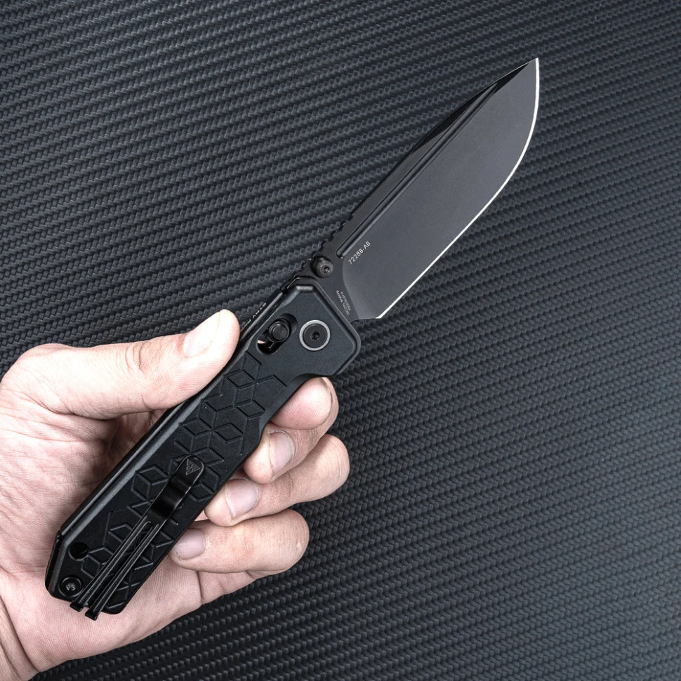 Ніж складаний туристичний SRM Rubik 7228B-AB (8.7 см) 14C28N / алюміній чорний (Common Pivot) — фото 7