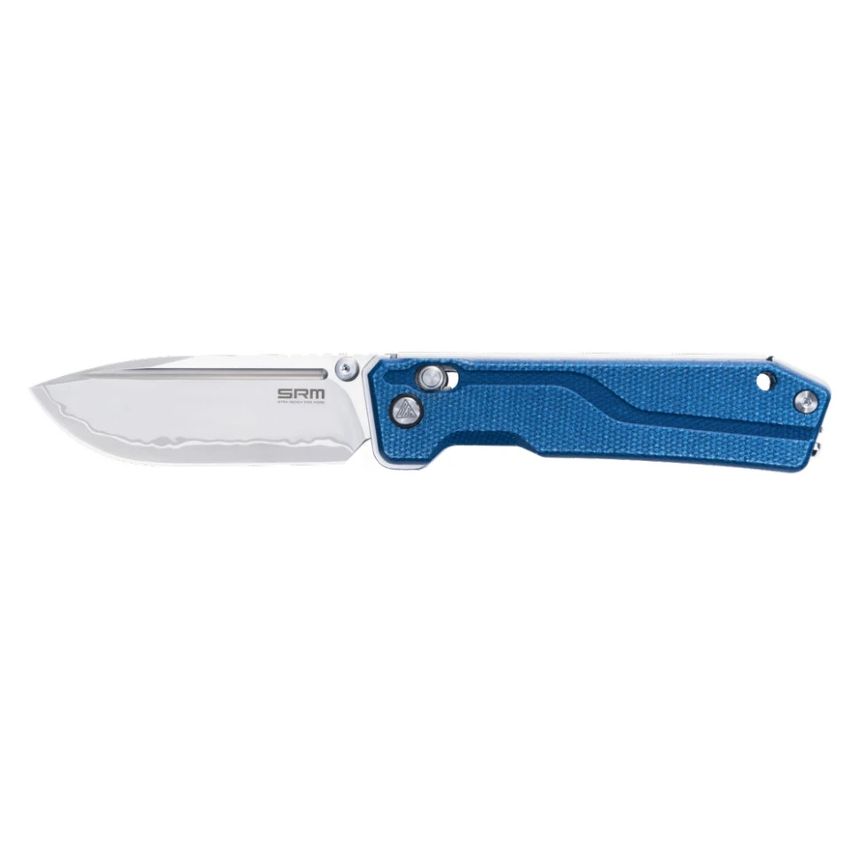 Ніж складаний туристичний SRM Rubik 7228B-ME2 (8.7 см) 14C28N / Micarta блакитний — фото 2