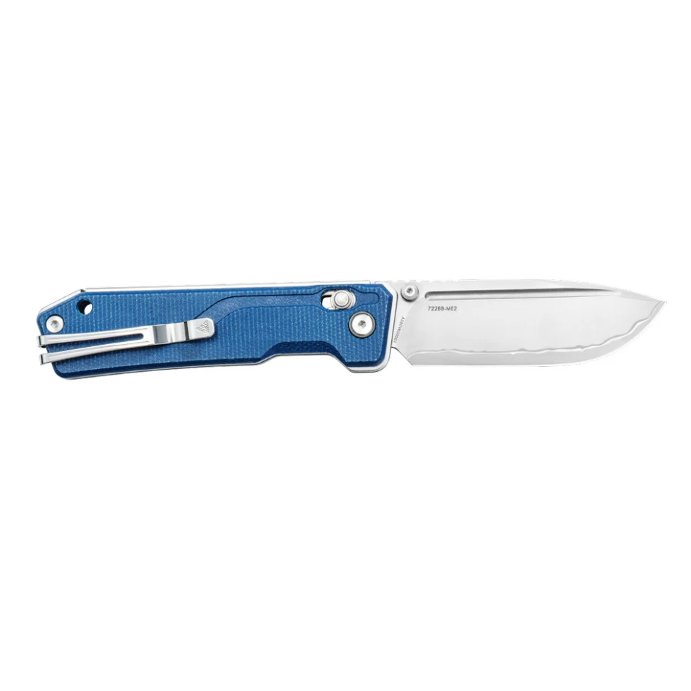 Ніж складаний туристичний SRM Rubik 7228B-ME2 (8.7 см) 14C28N / Micarta блакитний — фото 3