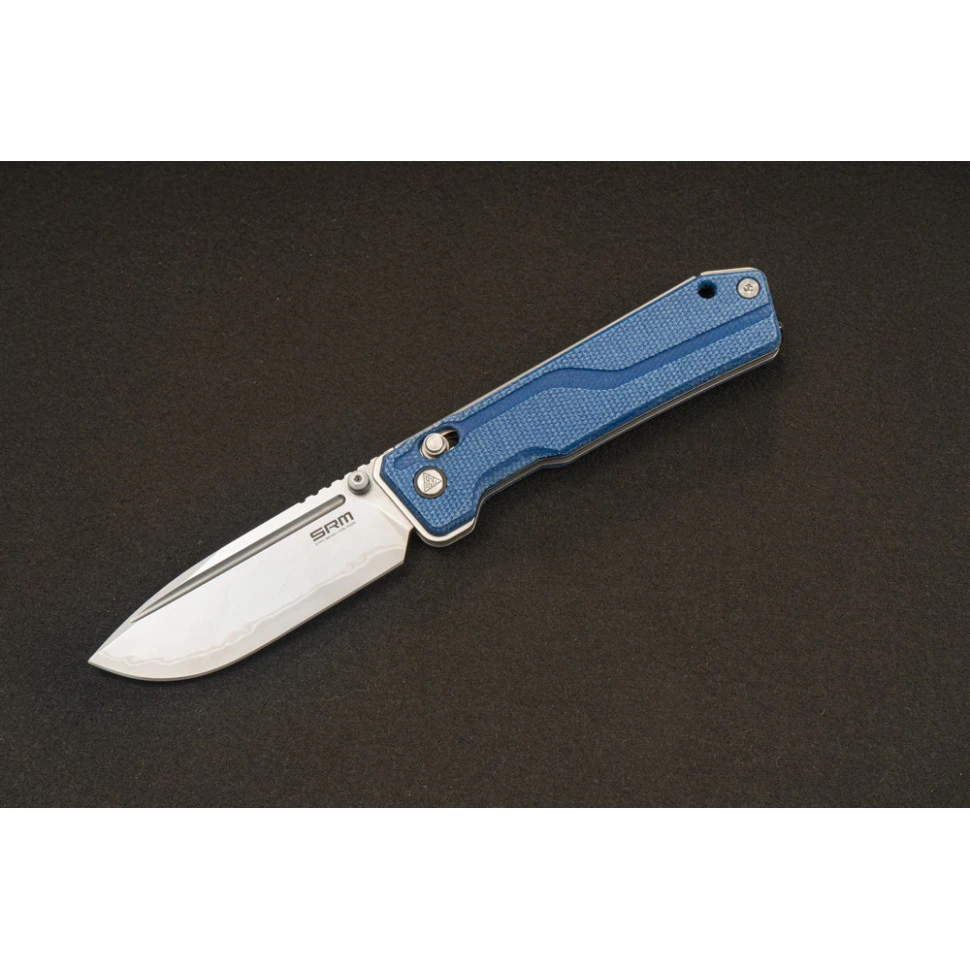 Ніж складаний туристичний SRM Rubik 7228B-ME2 (8.7 см) 14C28N / Micarta блакитний — фото 6