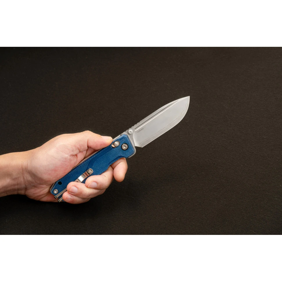 Ніж складаний туристичний SRM Rubik 7228B-ME2 (8.7 см) 14C28N / Micarta блакитний — фото 7