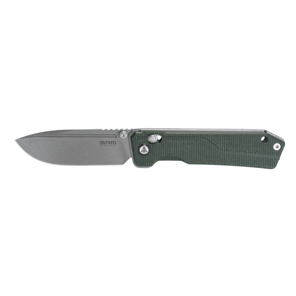 Ніж складаний туристичний SRM Rubik 7228B-MG (8.7 см) 14C28N / Micarta зелений — фото 2