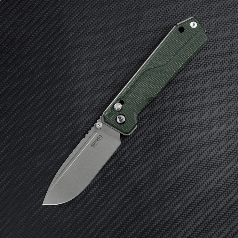 Ніж складаний туристичний SRM Rubik 7228B-MG (8.7 см) 14C28N / Micarta зелений — фото 6