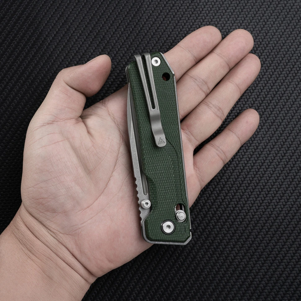Ніж складаний туристичний SRM Rubik 7228B-MG (8.7 см) 14C28N / Micarta зелений — фото 8