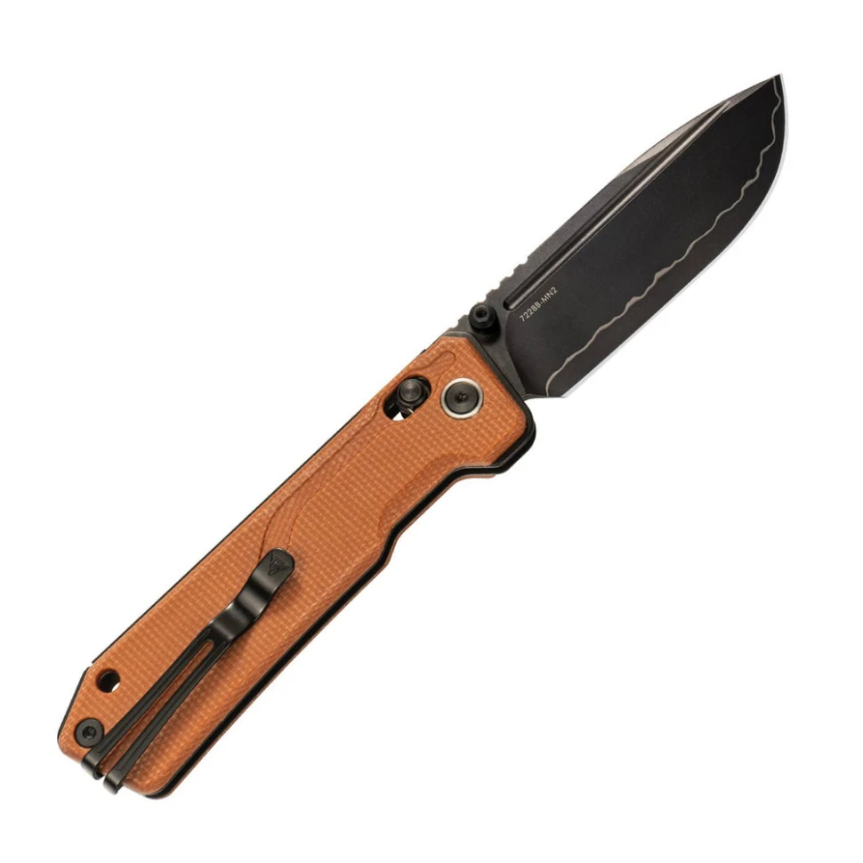 Ніж складаний туристичний SRM Rubik 7228B-MN2 (8.7 см) 140Cr / Micarta коричневий — фото 2