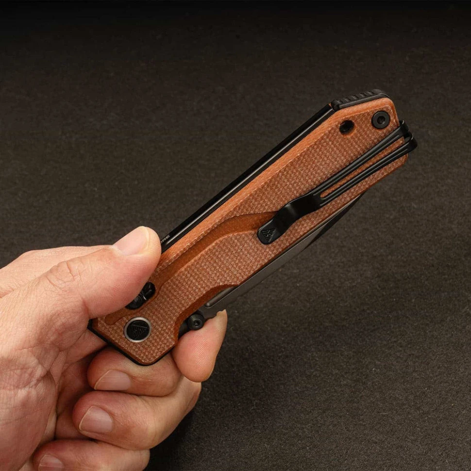 Ніж складаний туристичний SRM Rubik 7228B-MN2 (8.7 см) 140Cr / Micarta коричневий — фото 7