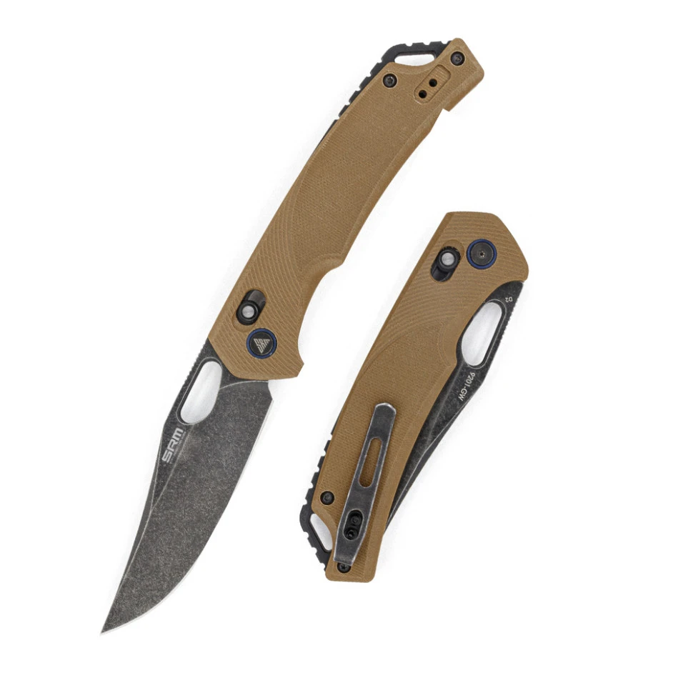 Ніж складаний туристичний SRM Retriever 9201-GW (9 см) D2 / G10 коричневий — фото 5