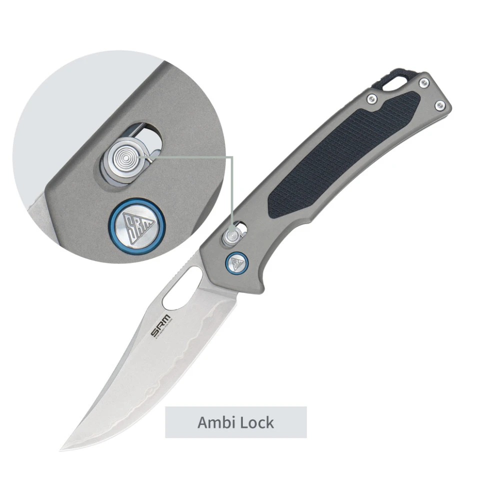 Ніж складаний туристичний SRM Retriever 9203-AK (9 см) 140Cr / G10 чорно-сірий — фото 11