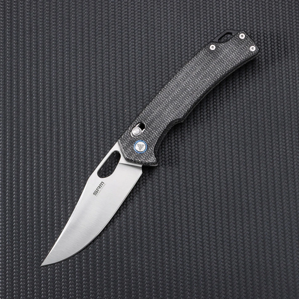 Ніж складаний туристичний SRM Retriever 9203-MB (9 см) 10Cr / Micarta чорний — фото 5