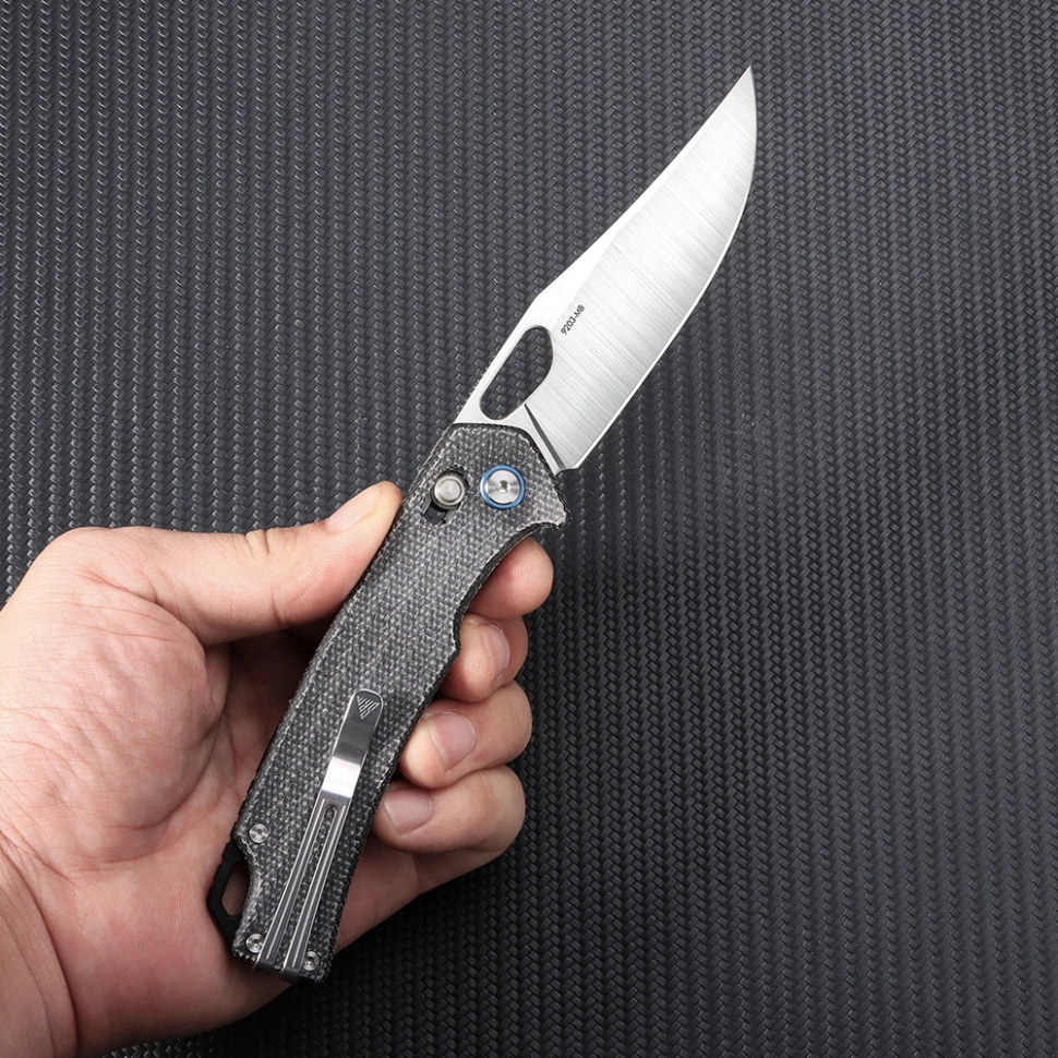 Ніж складаний туристичний SRM Retriever 9203-MB (9 см) 10Cr / Micarta чорний — фото 6