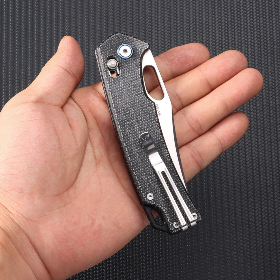Ніж складаний туристичний SRM Retriever 9203-MB (9 см) 10Cr / Micarta чорний — фото 7