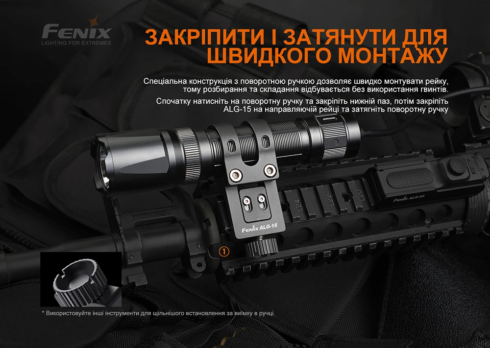 Кріплення на зброю для тактичних ліхтарів Fenix ALG-15 — фото 6