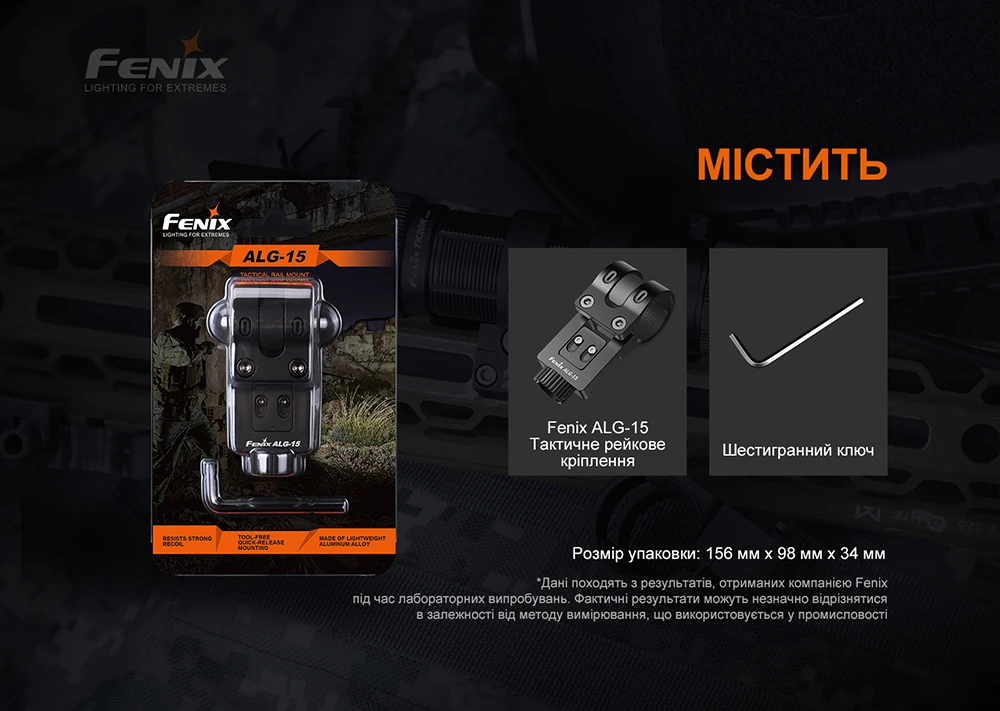 Кріплення на зброю для тактичних ліхтарів Fenix ALG-15 — фото 9